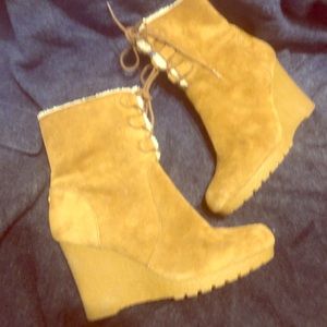 Michael Kors Wedge Suede Shearling Boot